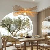 Petal Shaped Rattan Dining Room Pendant Light - Clowas